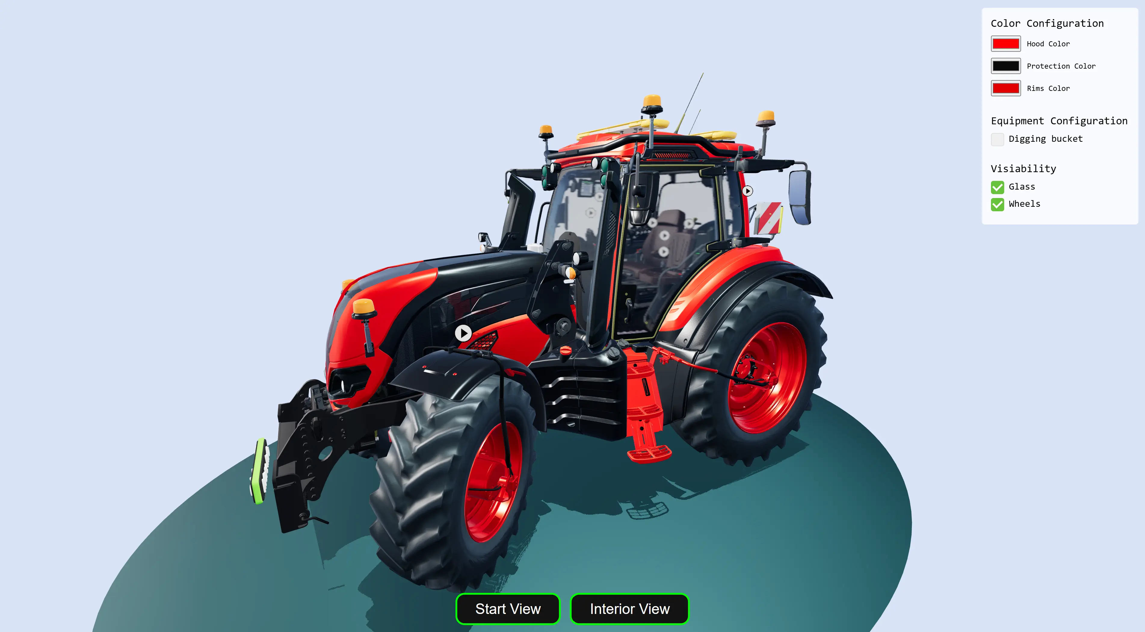 3D equipment configuration and functionality presentation